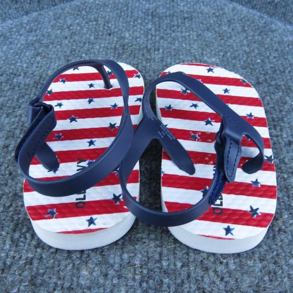 Old Navy Boys Flip Flop Shoes Blue Synthetic Hook & Loop Size T 5 Medium - Picture 4 of 5